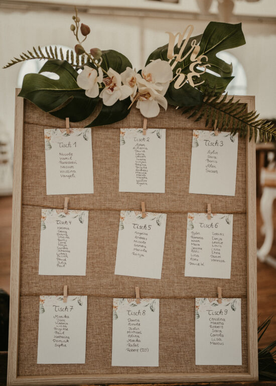 Ronja Bensch Hochzeitsfotograf Leverkusen: Hochzeit Tischplan